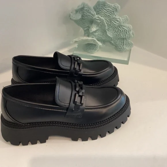 Steve Madden Women's Loafer Chunky Platform Black Leather All Sizes - Picture 12 of 12